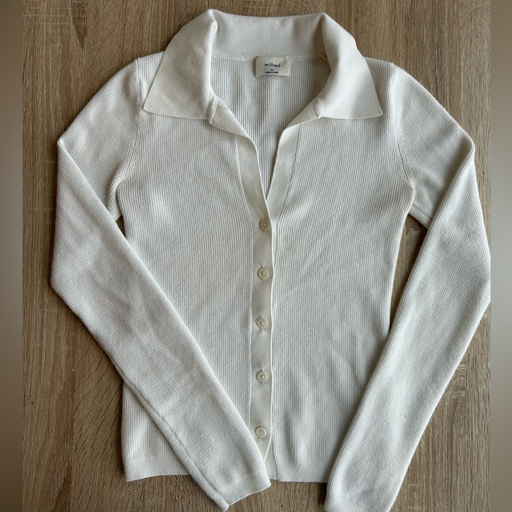 Wilfred White Button Up Cardigan XS